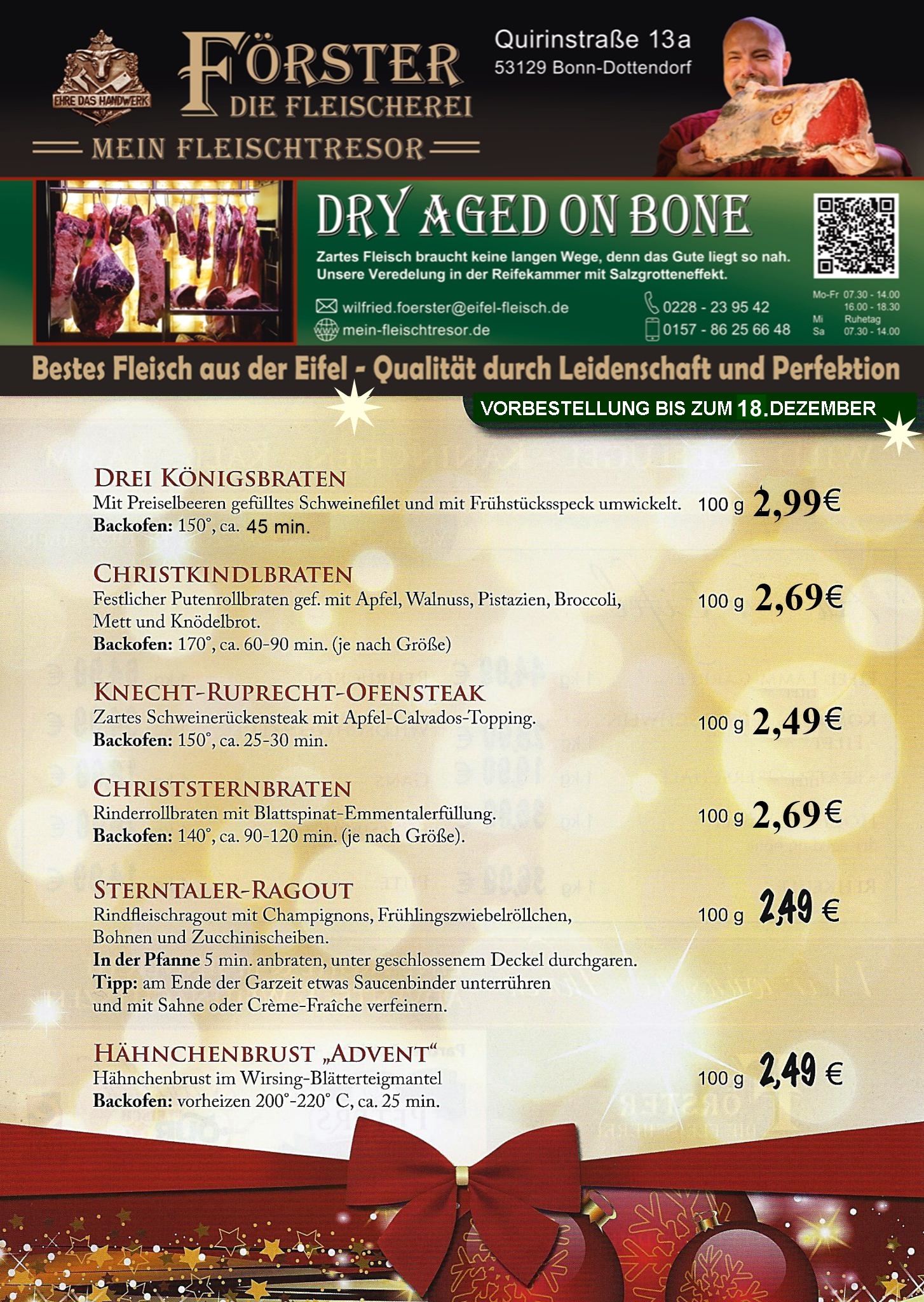 Angebote ab sofort gültig und nur auf Vorbestellung!